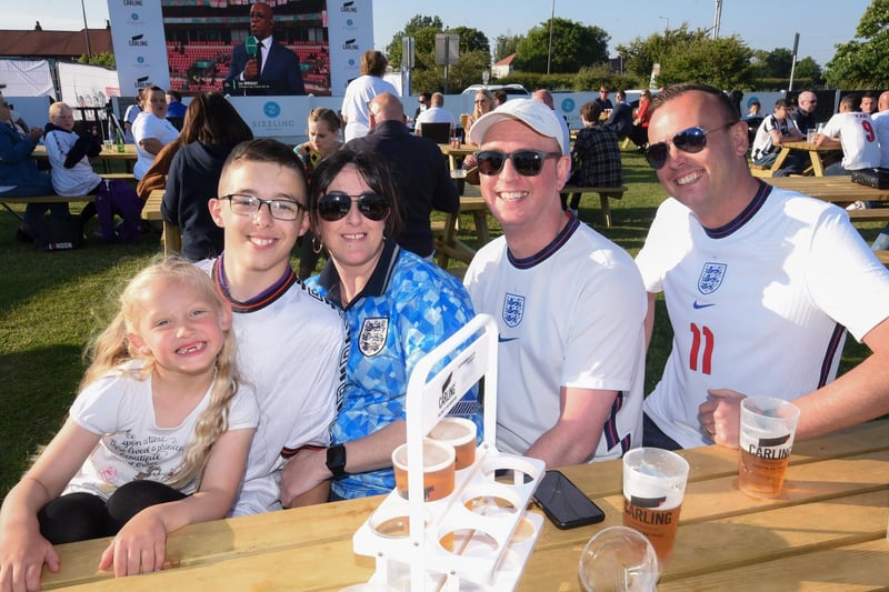 Fans watch the Euro 2020 match between England v Czech Republic at the Newton Arms.
