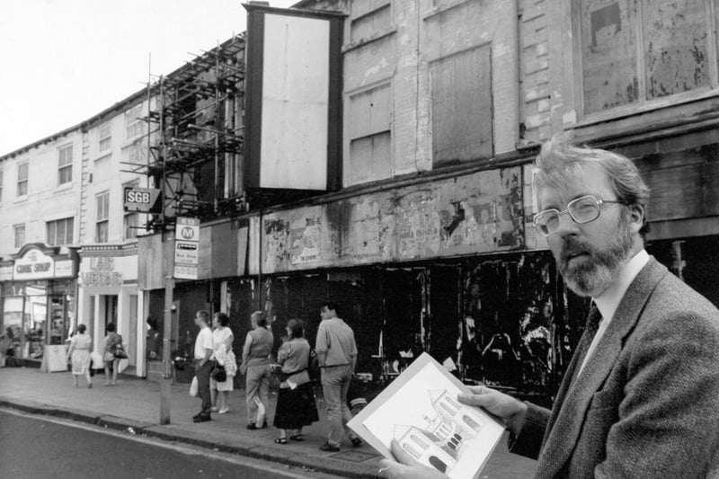 There was a plan to renovate White Cloth Hall on Kirkgate in July 1991. Pictured is Dr. Kevin O'Grady, chairman of Leeds Civic Trust who were campaigning for the retention of major architectural features.