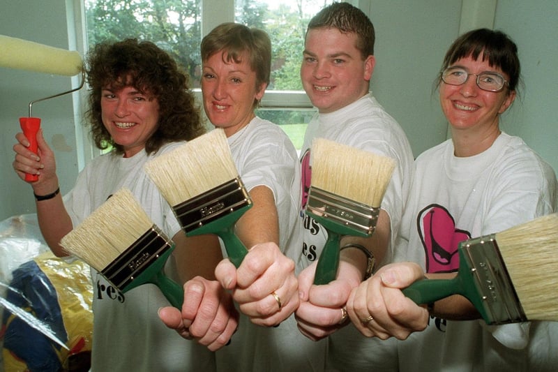 Mary Seacole House in Harehills was enjoying a lick of paint thanks to these Yorkshire Bank employees. Pictured, left to right, are Elizabeth Sargeant, Christine Kaye , Andrew Wigley, and Helen Harrison.