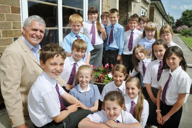 Ex Northstead headteacher John Scoble returned to the school to see how the planters and seeds from his retirement were getting on.