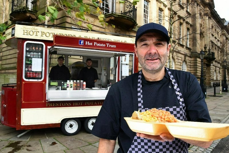 Visited the The Hot Potato Tram in the Flag Market for parched peas and spuds