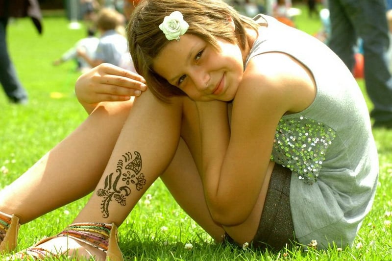 Maddison Clegg with her henna tattoo at Preston Mela in Avenham Park