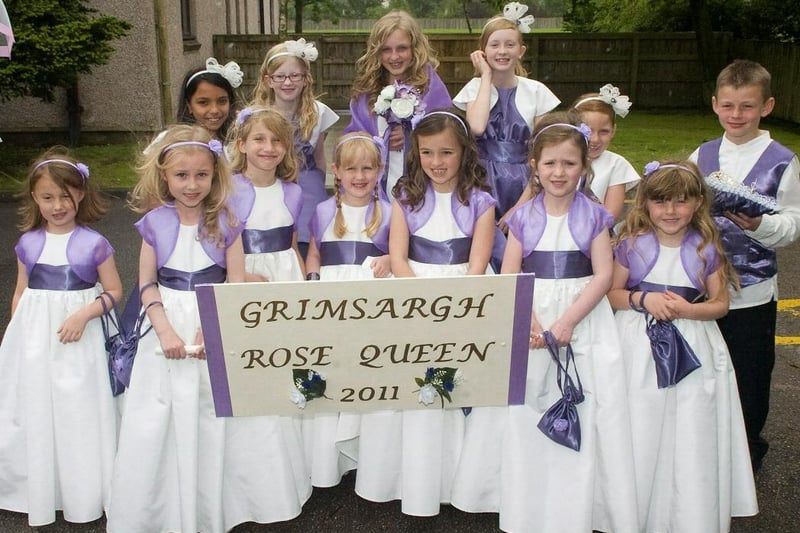 Rose Queen Alanna Edmundson and her retinue at Grimsargh Field Day