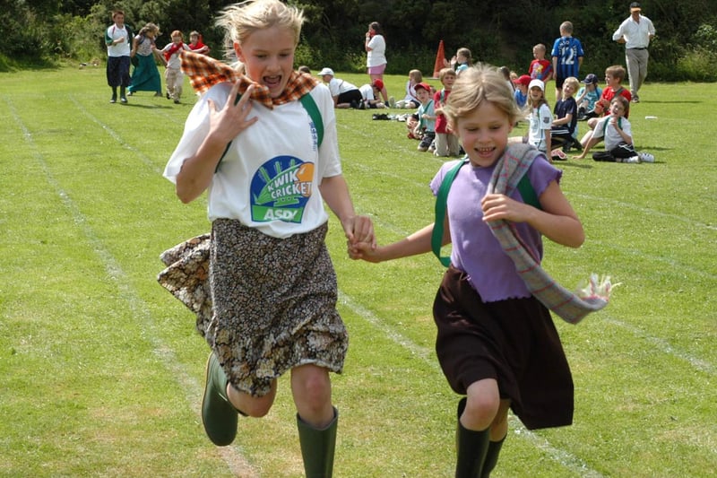 Glaisdale Primary School pupils having fun on sports day.
