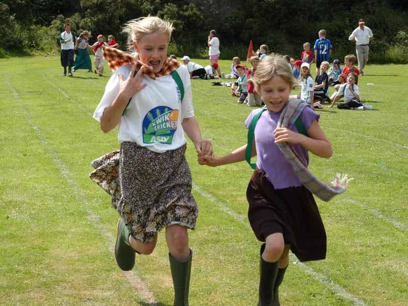 Glaisdale Primary School pupils having fun on sports day.