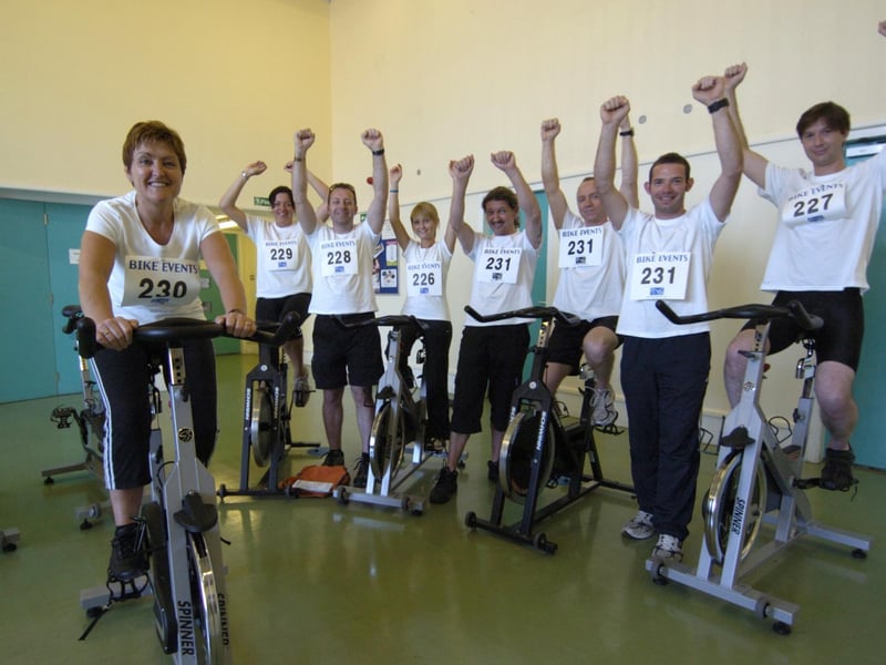 Lesley Metcalfe, left, with other cyclists who are planning a 100-mile sponsored bike ride.