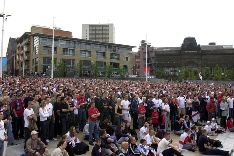 Bring on Brazil! Thousands turned out at Millennium, Square to watch England's World Cup quarter-final clash on the big screen.