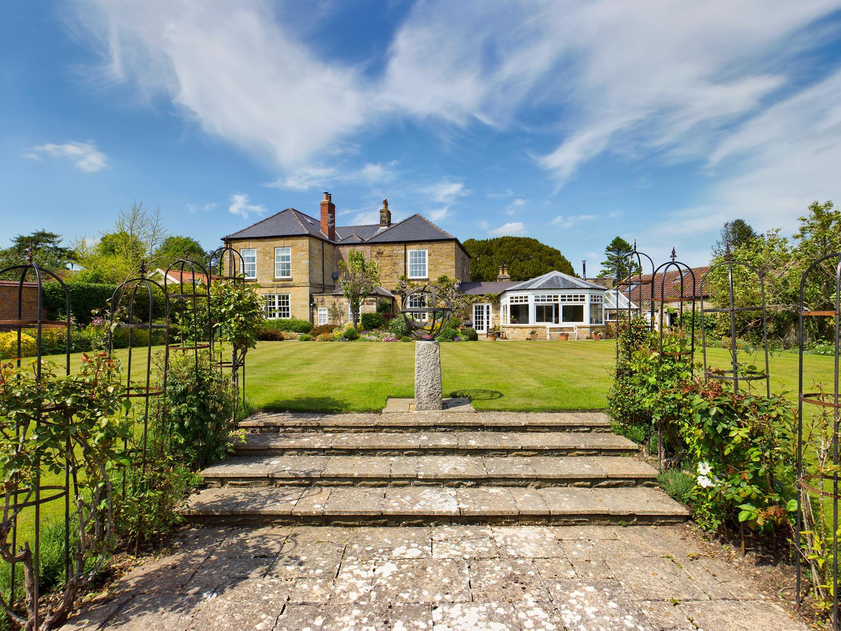Looking up to the house from the gardens