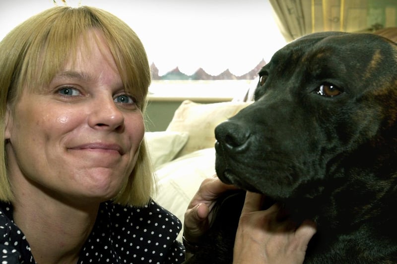 Collette Brattley is pictured with her dog Oscar who was returned after an appeal was published in your YEP.