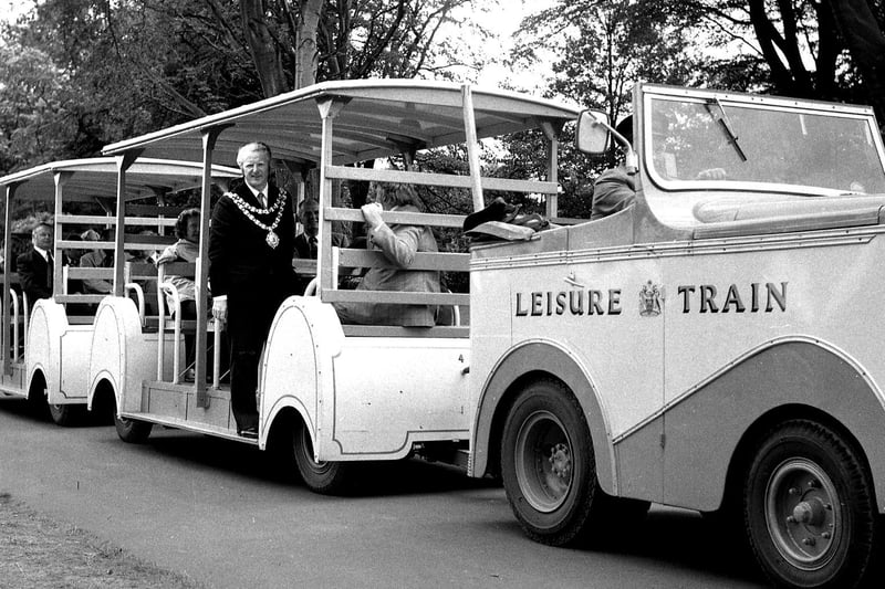 Haigh Hall country park new leisure train launch day in 1976