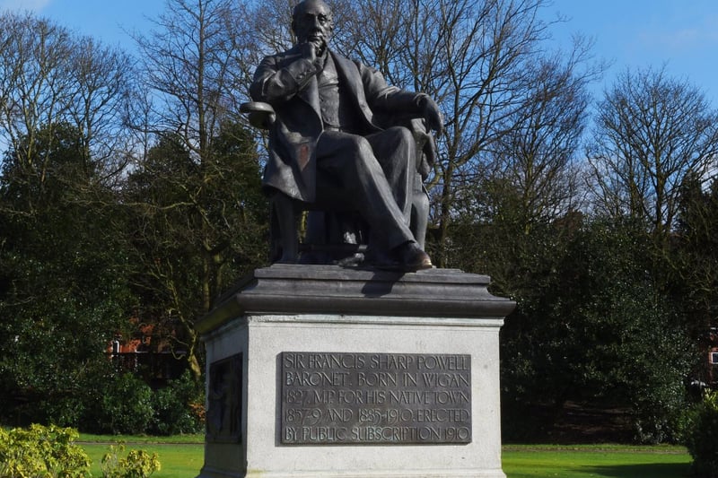 Rubbed the foot of the Sir Francis Sharp Powell statue in Mesnes Park - for luck!