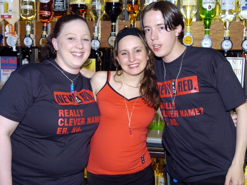 Bar staff give a smile.