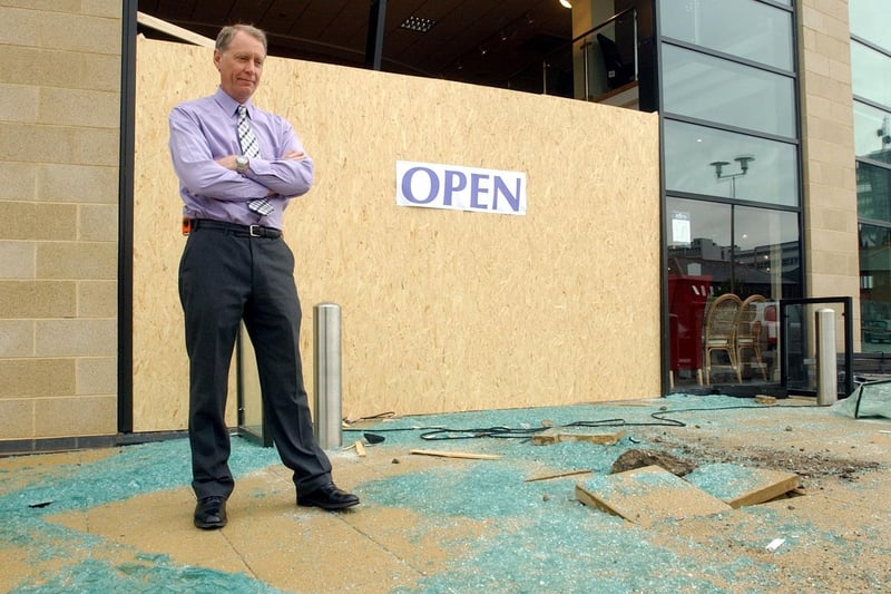 Christopher Pratts fine furnishings store in the city centre was left counting the cost after being ram-raided for a third time. Pictured is manager Peter Evans.