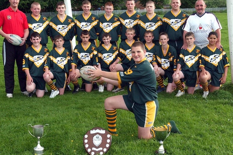 Hunslet Parkside U-14s were celebrating a rugby league triple after winning the League Division One championship, Leeds and District Cup  and Yorkshire Challenge Cup.