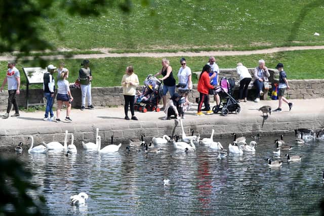 People enjoy Bank Holiday weather at Roundhay Park, Leeds.. 31st May 2021..Photo credit: Simon Hulme/JPIMedia