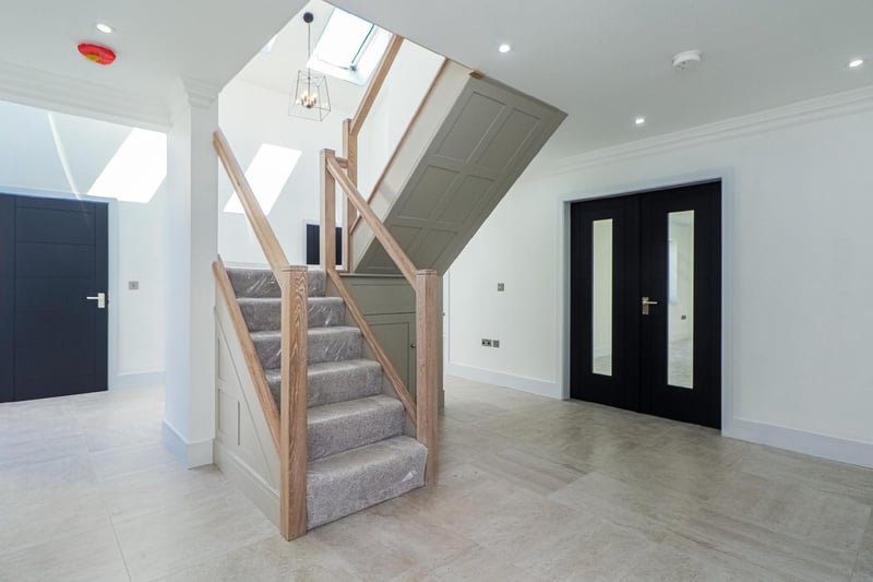 A feature staircase within the property's hallway