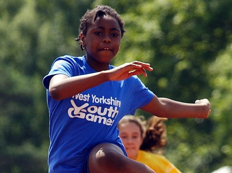 Rheima Ibrahiim from Leeds wins her 70 metres hurdles heat.