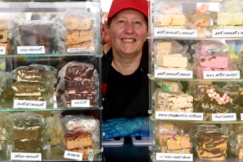 26th June 2021
Harrogate Food and Drink Festival.
Pictured Deb Hagland on the Wicked Fudge store
Picture Gerard Binks