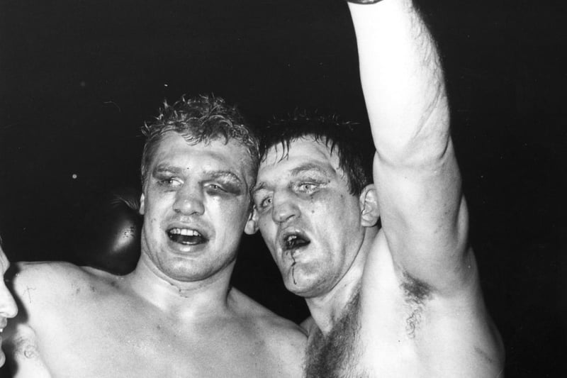 With opponent Billy Walker at the Empire Pool, Wembley, 1965 Photo: Central Press/Getty Images