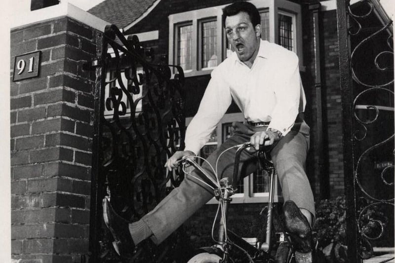 A happy photo of Brian as he sets off for a ride through the gates of his North Park Drive home in 1967