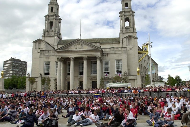 Millennium Square was packed again for England's second group game against Switzerland.