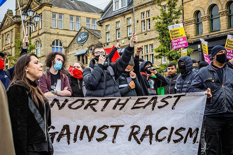 Stand Up To Racism rally and demonstration in Batley town centre on Saturday, June 26. Photo by John Rattigan