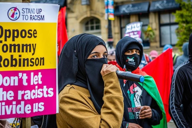 Stand Up To Racism rally and demonstration in Batley town centre on Saturday, June 26. Photo by John Rattigan