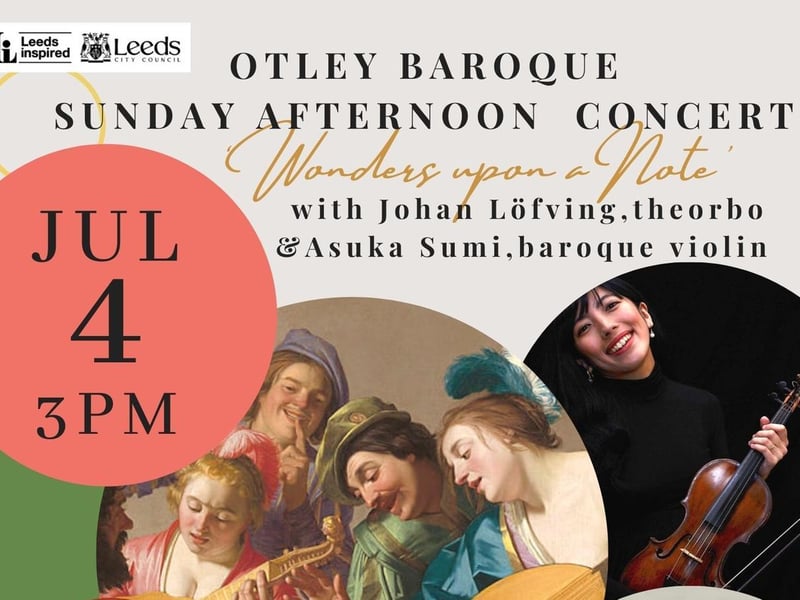 Asuka Sumi - an international violinist who moved to Otley five years ago - will perform with Johan Löfving from London in Wesley, Otley Methodist Church on Sunday, July 4. The concert is called Wonders Upon a Note and is family friendly and wheelchair accessible. The concert promises a chance to relax.