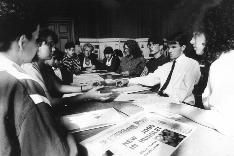 Pupils from Lawnswood School are pictured helping to shape the future of the city when they became planners for a day in May 1992.