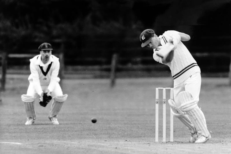 July 1992 and pictured is Rothwell batsman Glen Broughill on his way to 102 in a drawn Leeds League game against Olicanians.