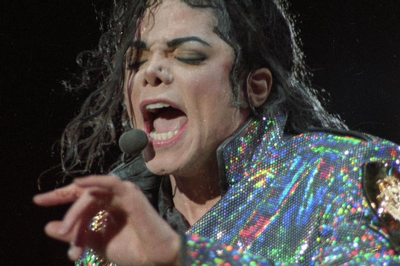 Michael Jackson on stage at Roundhay Park in August 1992.