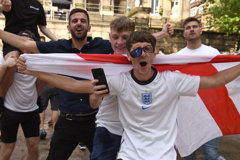 Football fans watching the England v Germany match