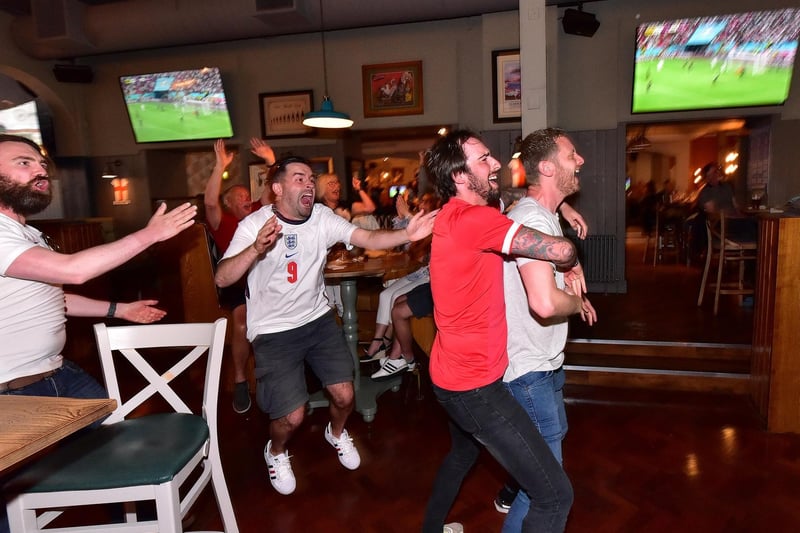 The Scarborough Flyer fans react to Harry Kane's goal to send England through.