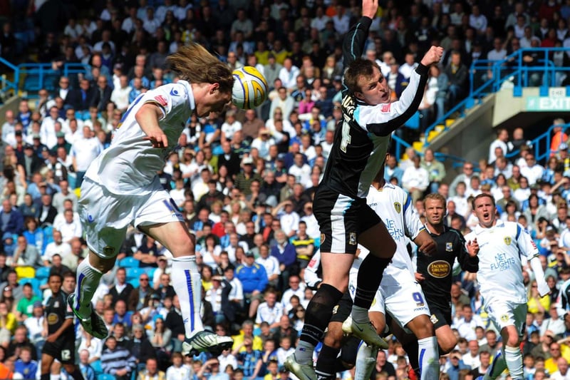 Striker Luciano Becchio heads home to open the scoring.
