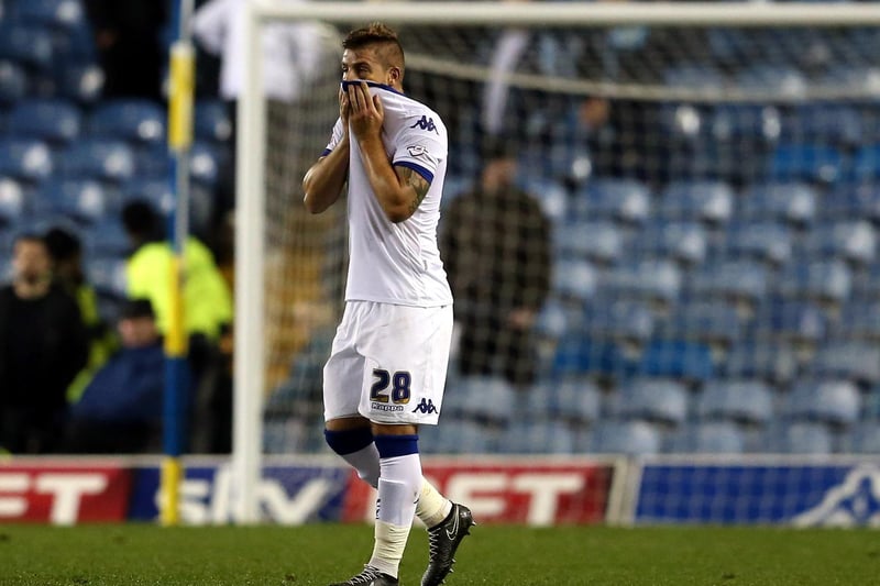 Gaetano Berardi reacts after the Championship clash against Blackburn Rovers at Elland Road in October 2015. The Whites lost 2-0.