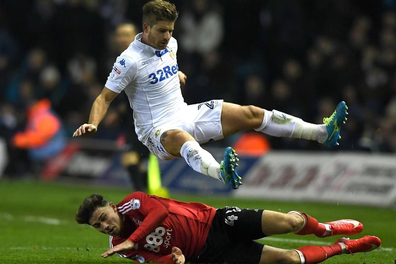 Gaetano Berardi rides a challenge from Nottingham Forest's Matty Cash during the Championship clash in January 2017.