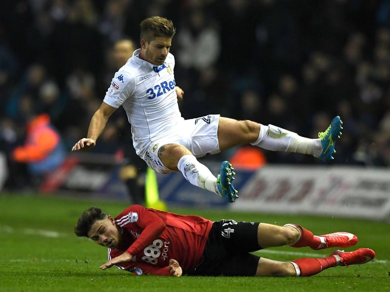 Gaetano Berardi rides a challenge from Nottingham Forest's Matty Cash during the Championship clash in January 2017.