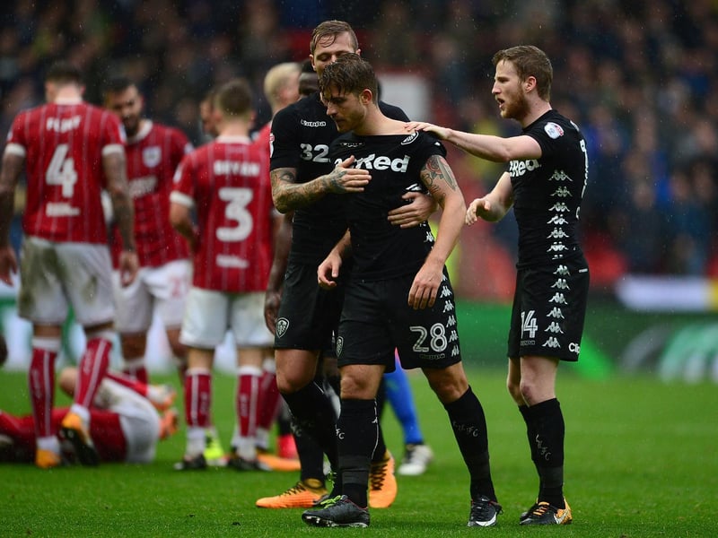 Gaetano Berardi is restrained by teammates after a clash with Bristol City's Matt Taylor during the Championship clash at Ashton Gate in October 2017. He was sent off as well as Taylor.