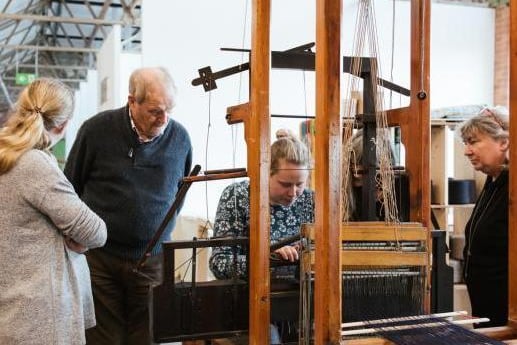 Weaving in a Day at Sunnybank Mills, July 10 from 10am. For people who want to have a go at weaving  and learn some of the basics on a loom whilst also producing their own unique piece of work. A whole day just weaving in a small class, with support.
