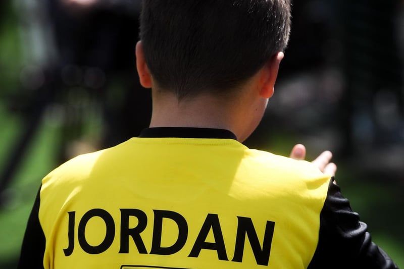 Jordan's friends and family sported shirts with his name at the Blue Skies charity match.