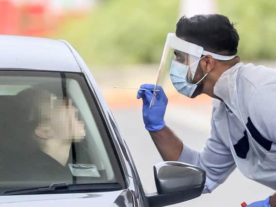 A person is tested for Covid in Leeds (photo: PA).