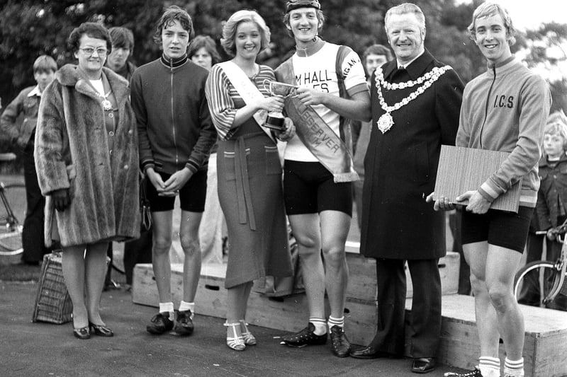 Wigan Wheelers cycle races presentation time in 1976
