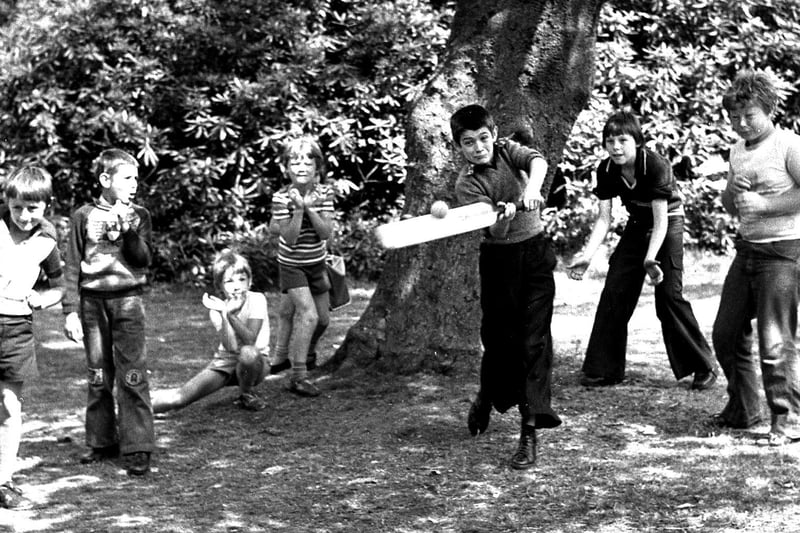 Children from Standish Lower Ground enjoy a summer play scheme event at Haigh Hall in 1976