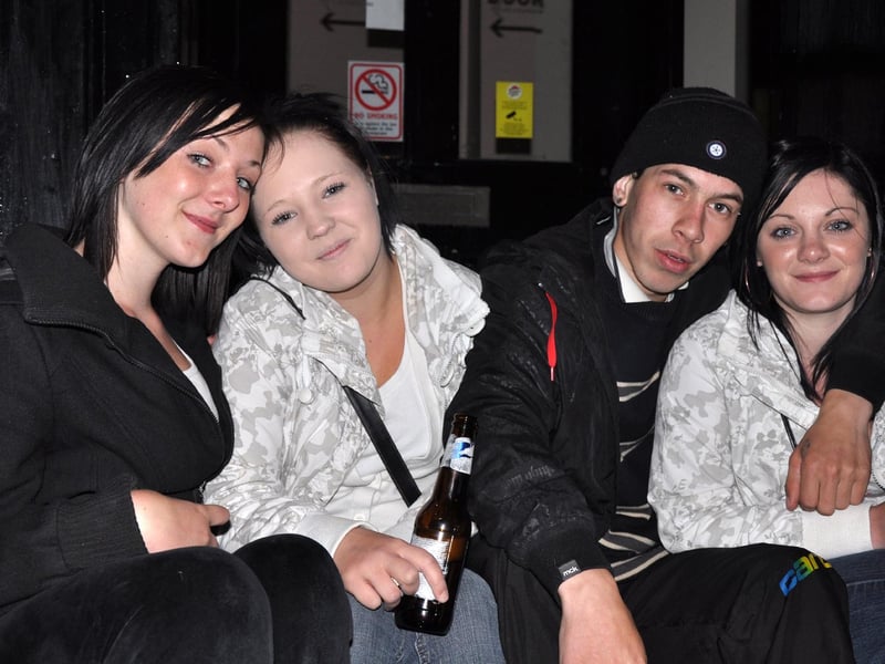 Cyrus, Harley, Steph, Helen outside Vivas.
