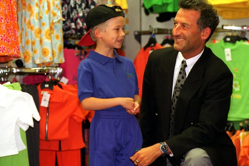 Great Clothes store manager Martin Fogal chats to Paul Beckwith, one of his younger customers.