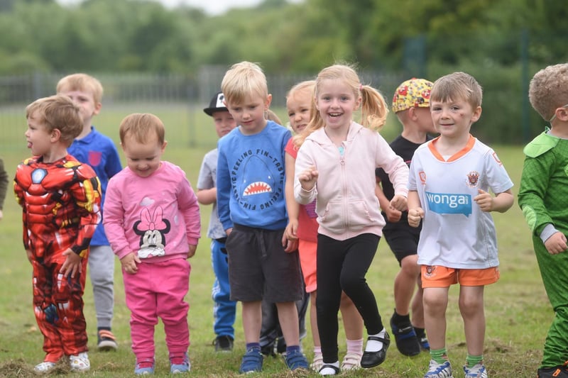 Youngsters get ready to set off on their sponsored fun run.