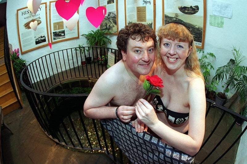 Mark Hunnebell and Joanne Everall took the plunge in the famous White Wells Spa Cottage pool for Valentine's Day.