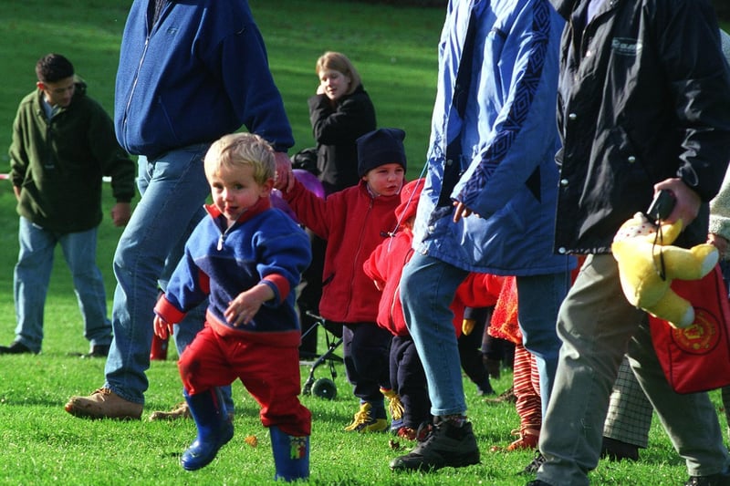 Hundreds of children gathered at Riverside Gardens in October 1998 to take part in the BBC Children in Need annual Toddle.