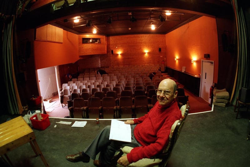 An actors view of the auditorium at Ilkley Playhouse with project director David Higgins.