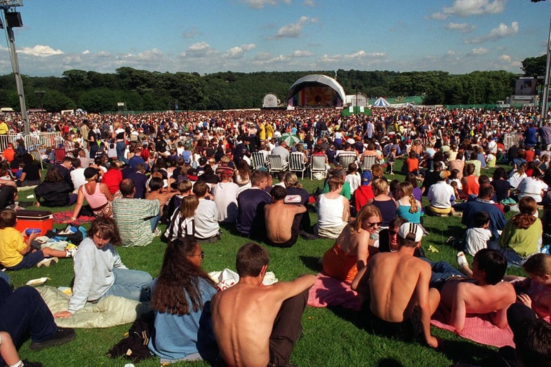 Making the most of the sunny weather during Party in the Park in July 1997.